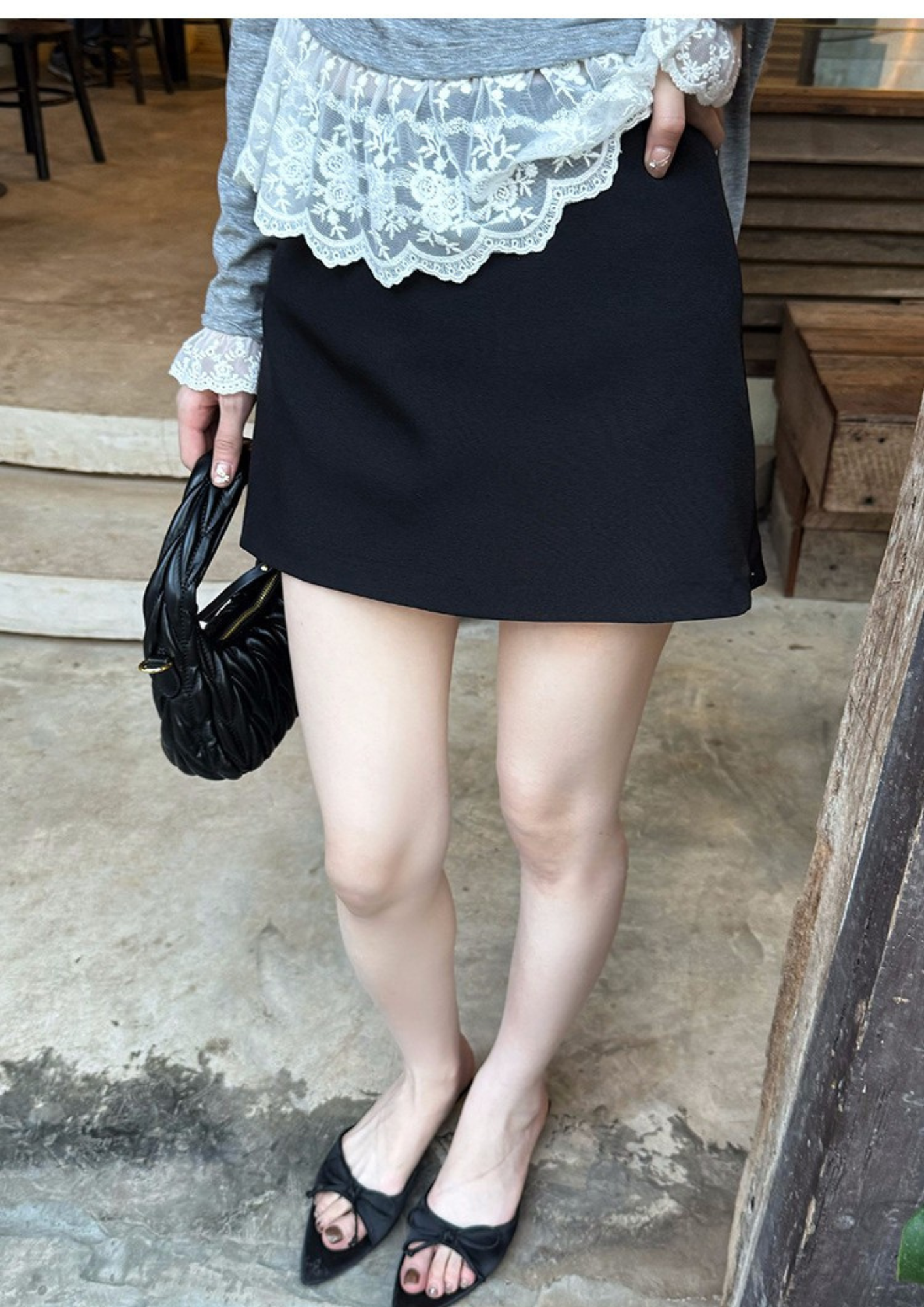スリムラインスカートパンツ