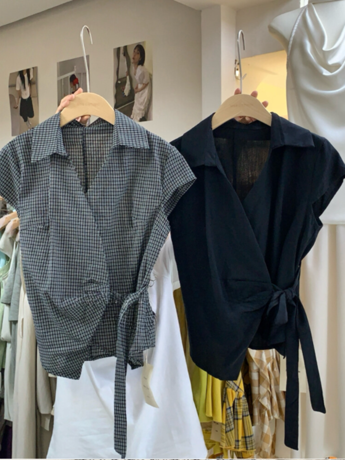 \ Limited Collection♡ /【即納】カジュアルラップシャツブラウス