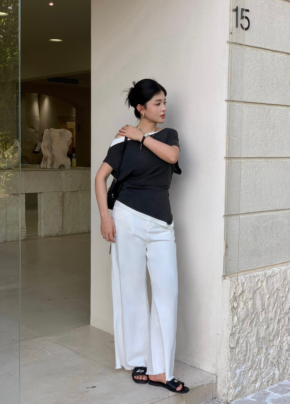 \ Limited Collection♡ /【即納】オフショルダーアシメTシャツ