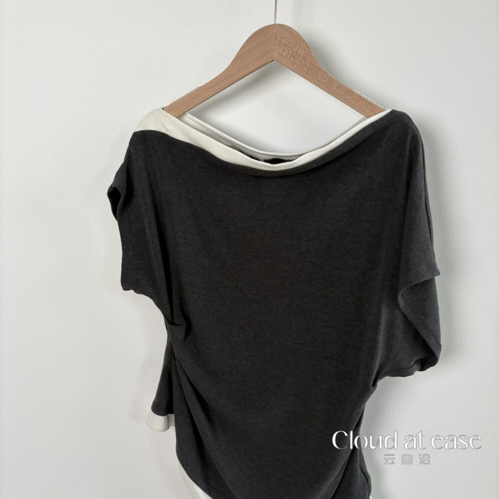 \ Limited Collection♡ /【即納】オフショルダーアシメTシャツ