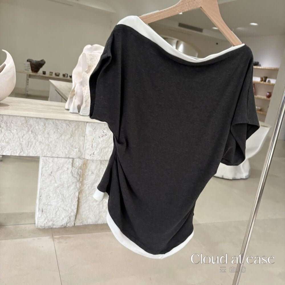 \ Limited Collection♡ /【即納】オフショルダーアシメTシャツ