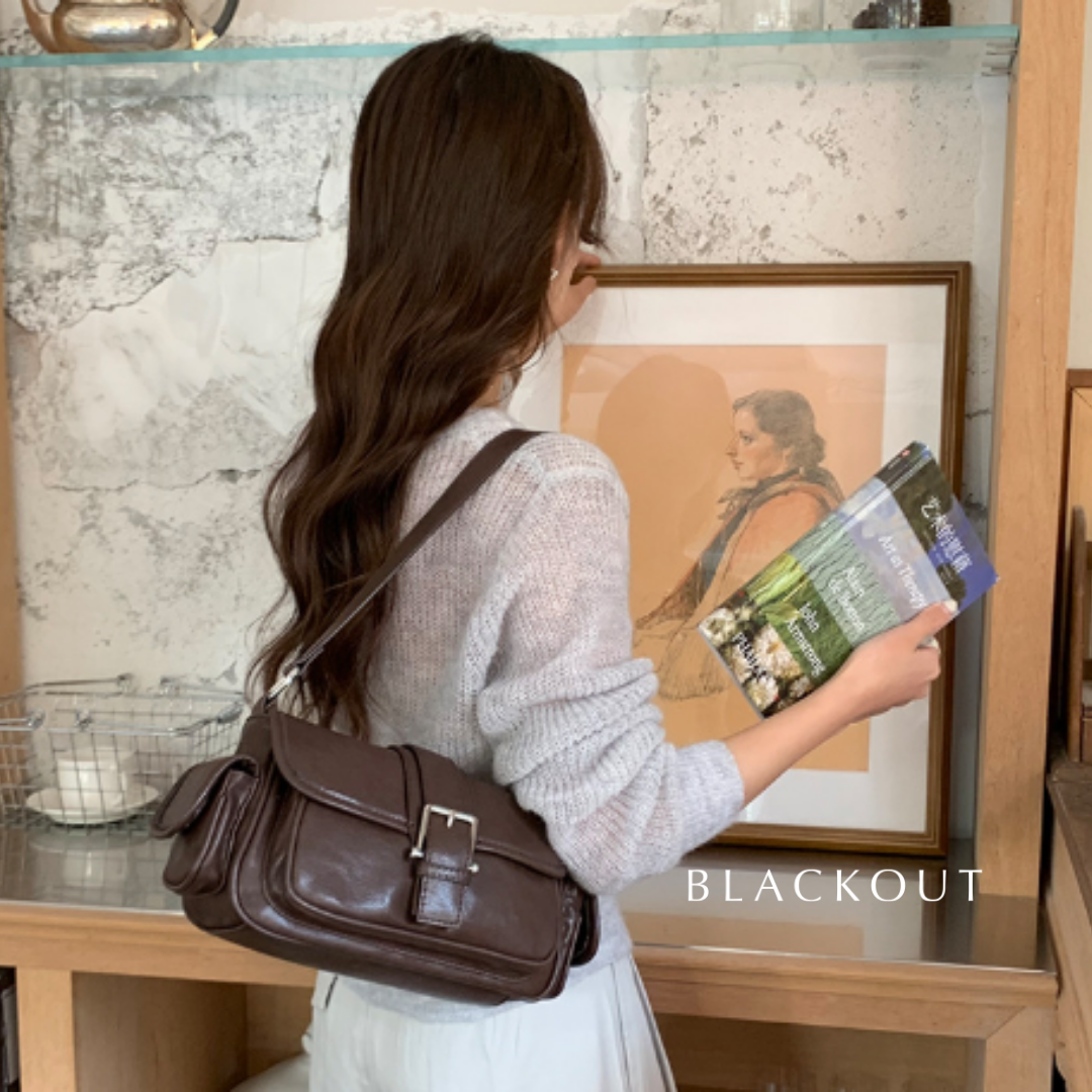 【即納】ダブルポケットショルダーバッグ