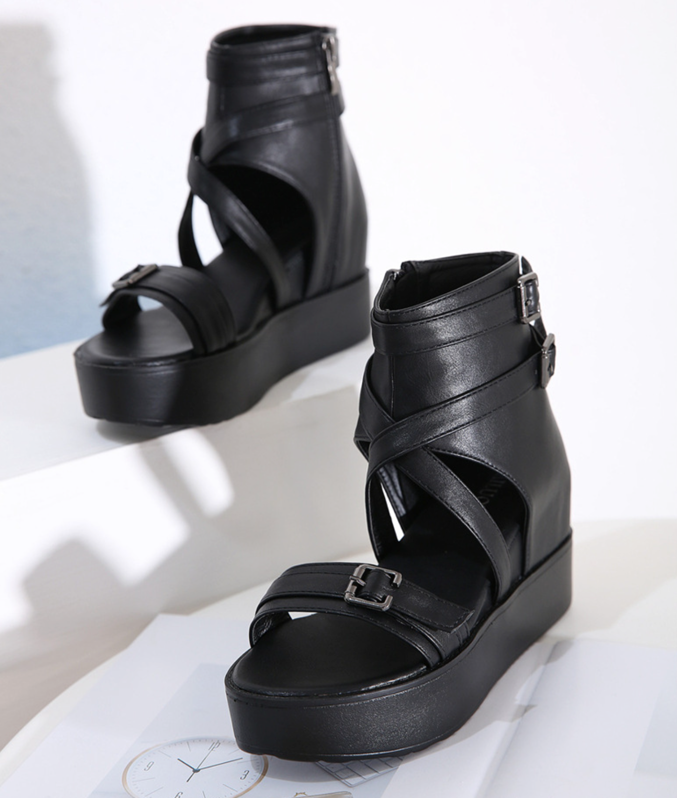 アンクルベルト厚底サンダル