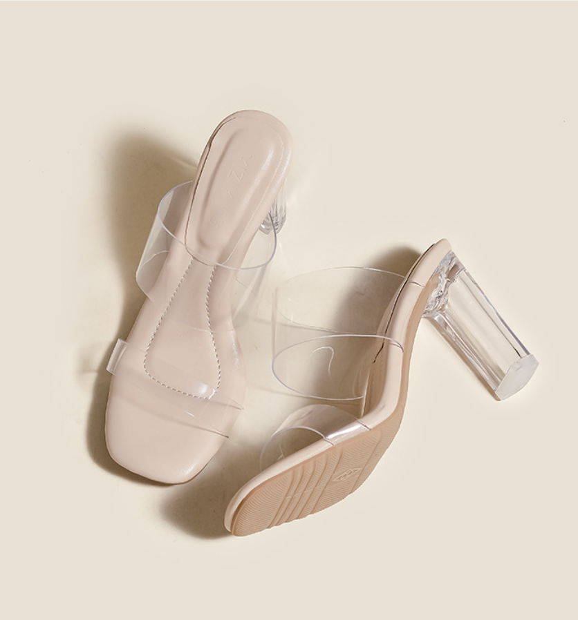 クッションソールクリアサンダル