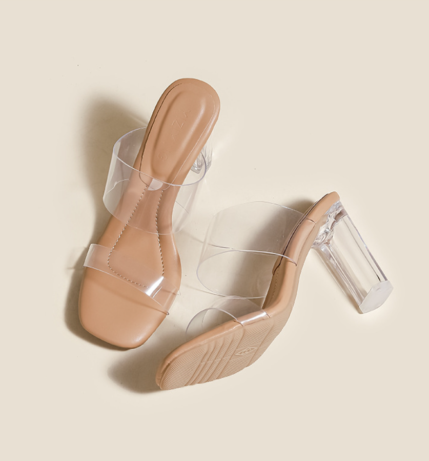 クッションソールクリアサンダル