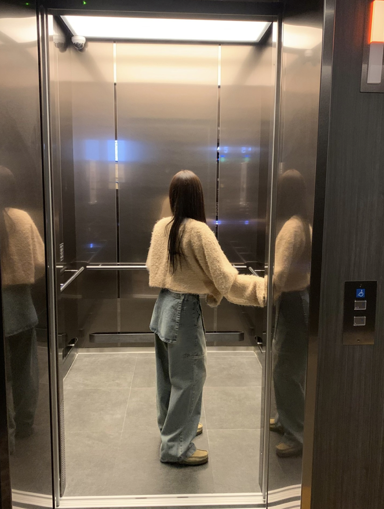 レイヤードルックデニムパンツ