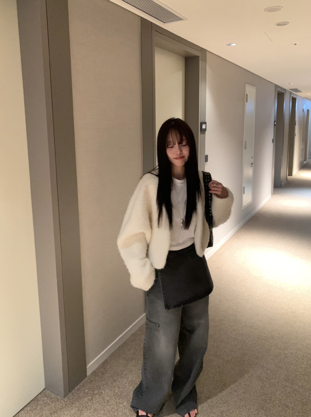 レイヤードルックデニムパンツ