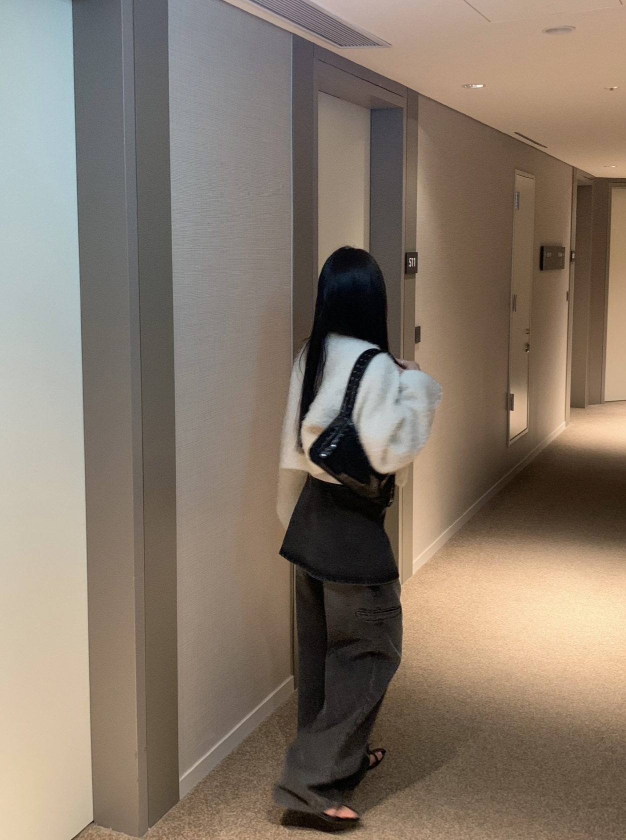 レイヤードルックデニムパンツ