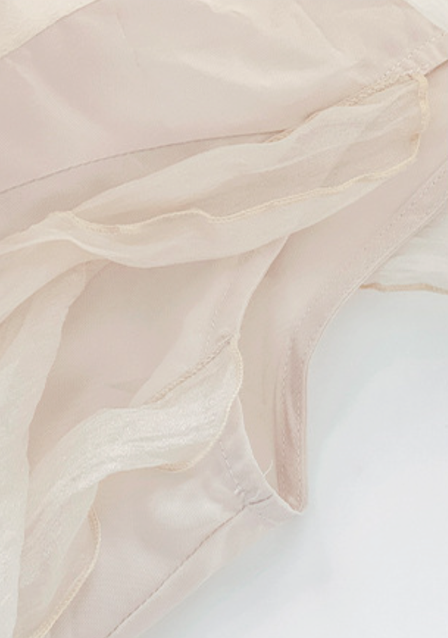 アシンメトリーシフォンフリルトップス