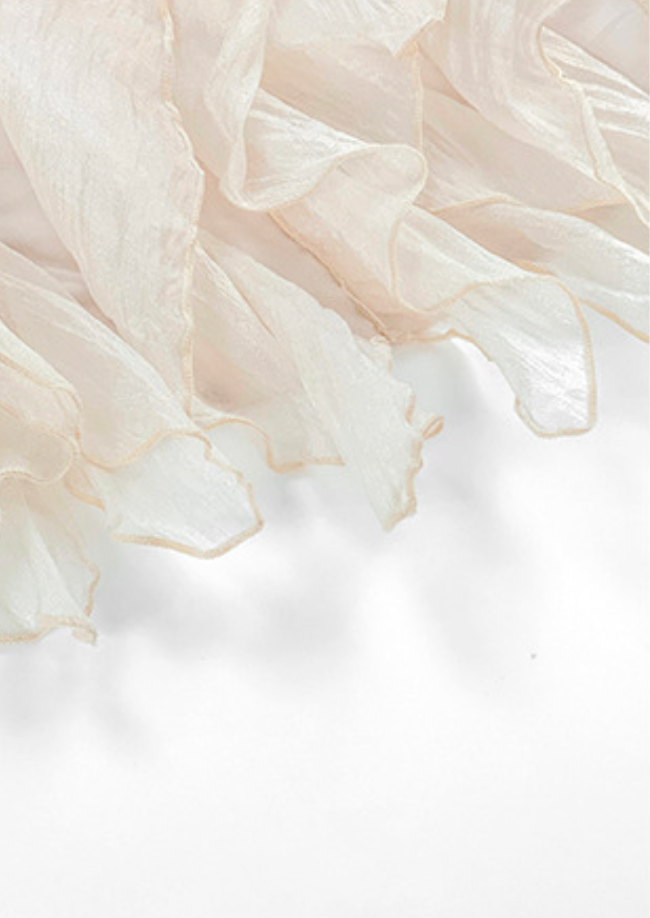 アシンメトリーシフォンフリルトップス