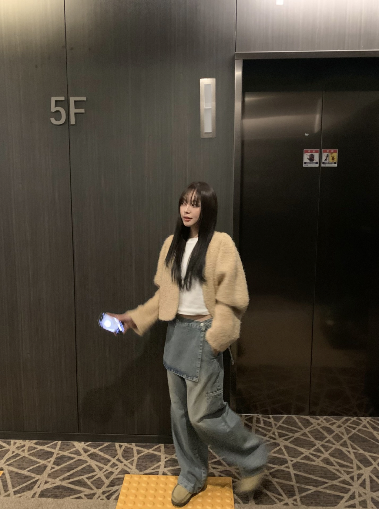 レイヤードルックデニムパンツ