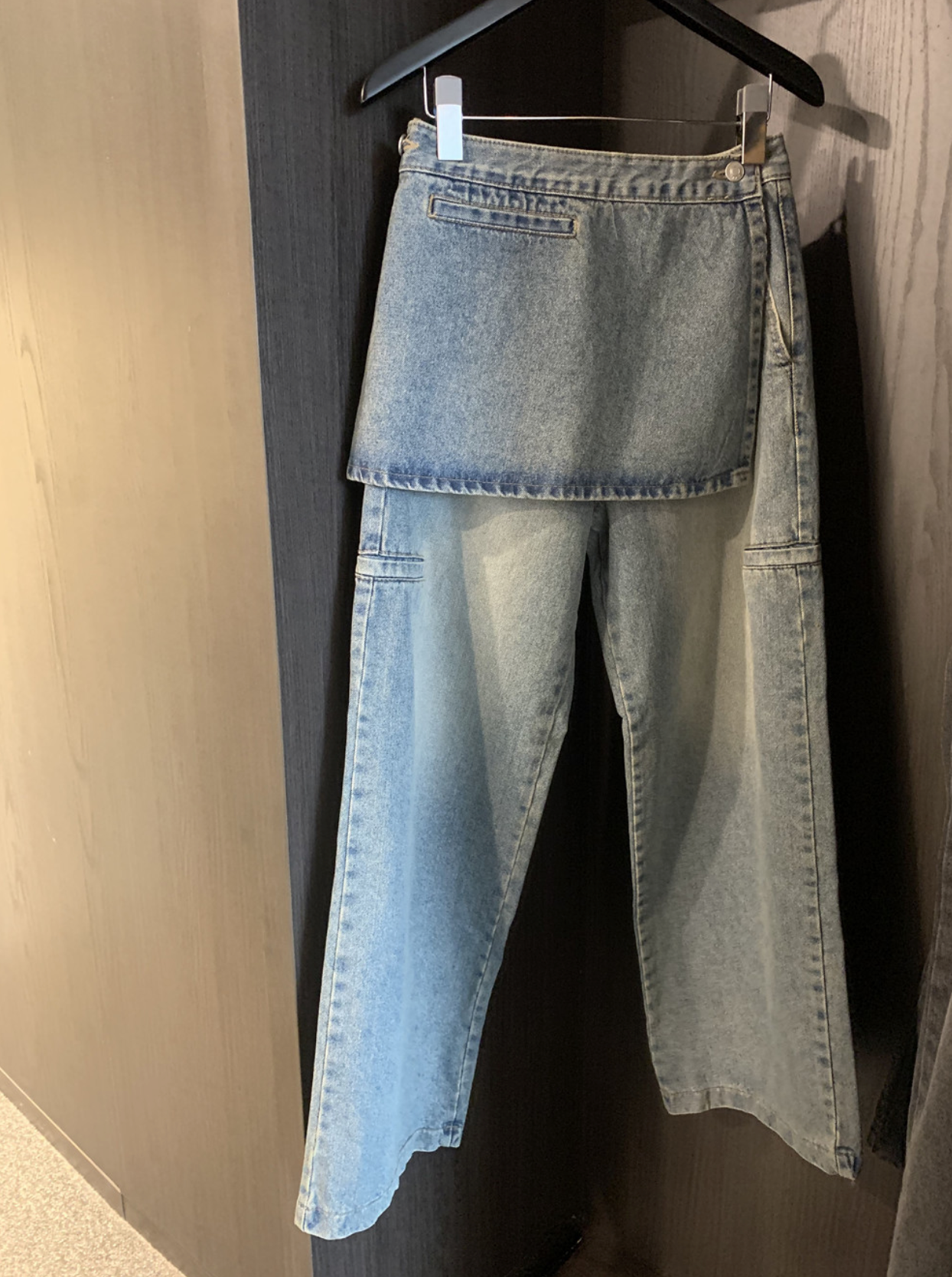 レイヤードルックデニムパンツ