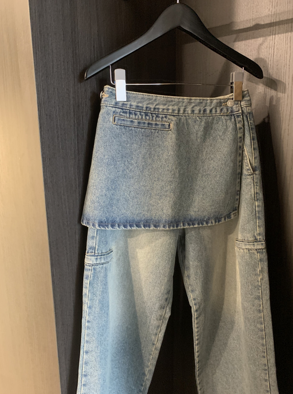 レイヤードルックデニムパンツ