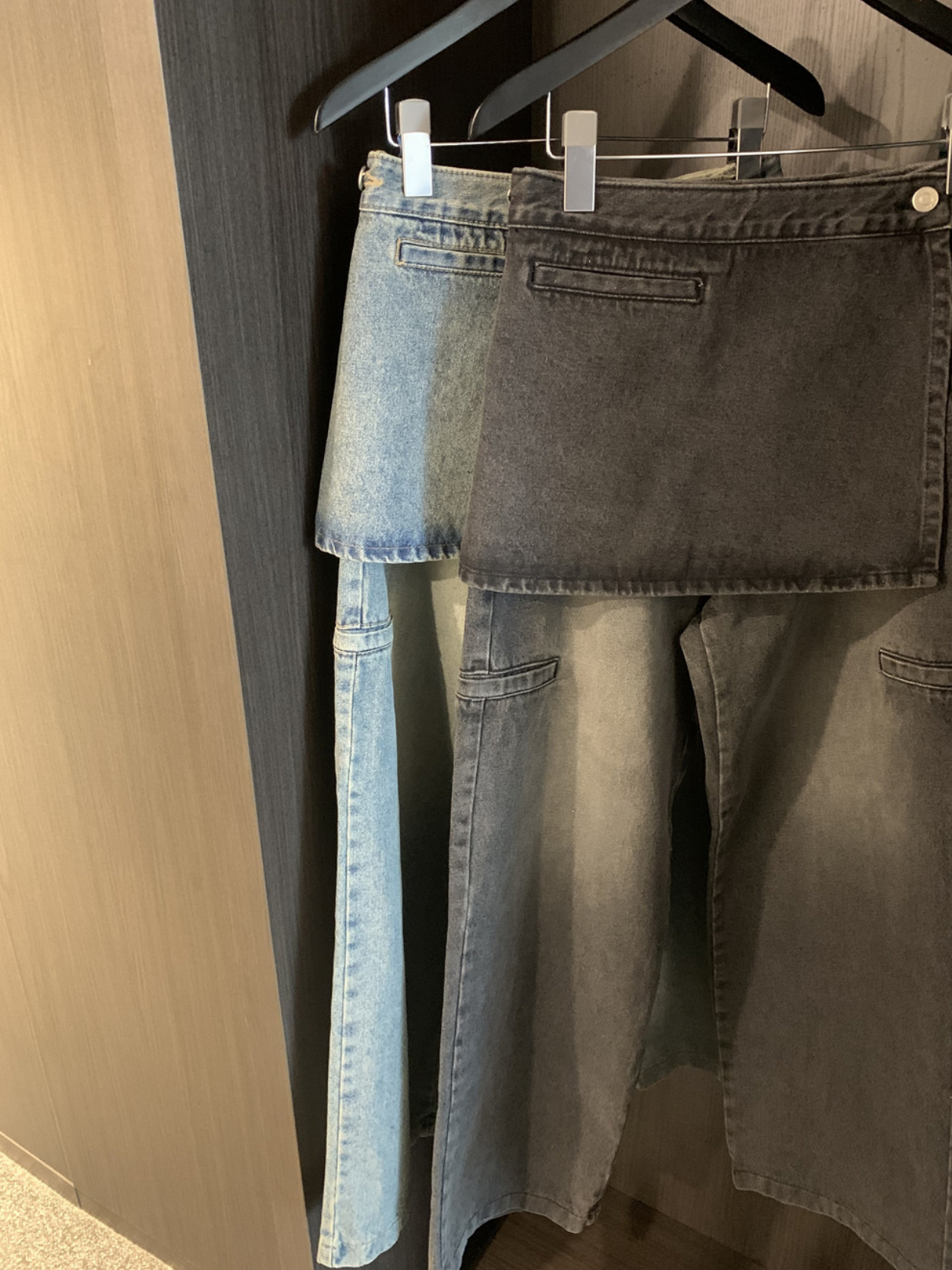 レイヤードルックデニムパンツ