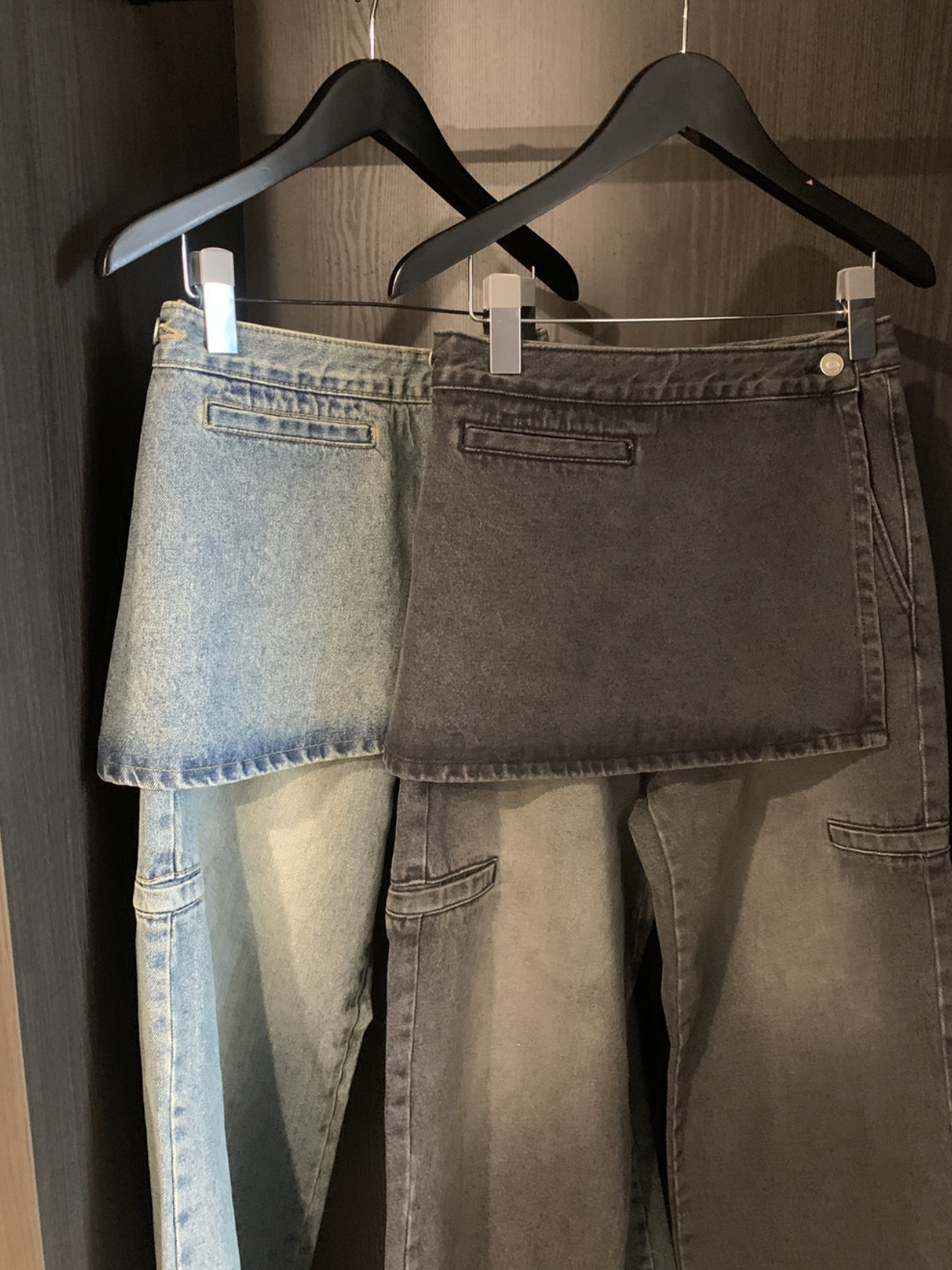 レイヤードルックデニムパンツ