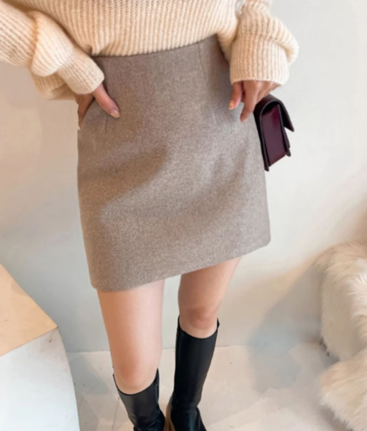 ウールミニタイトスカート