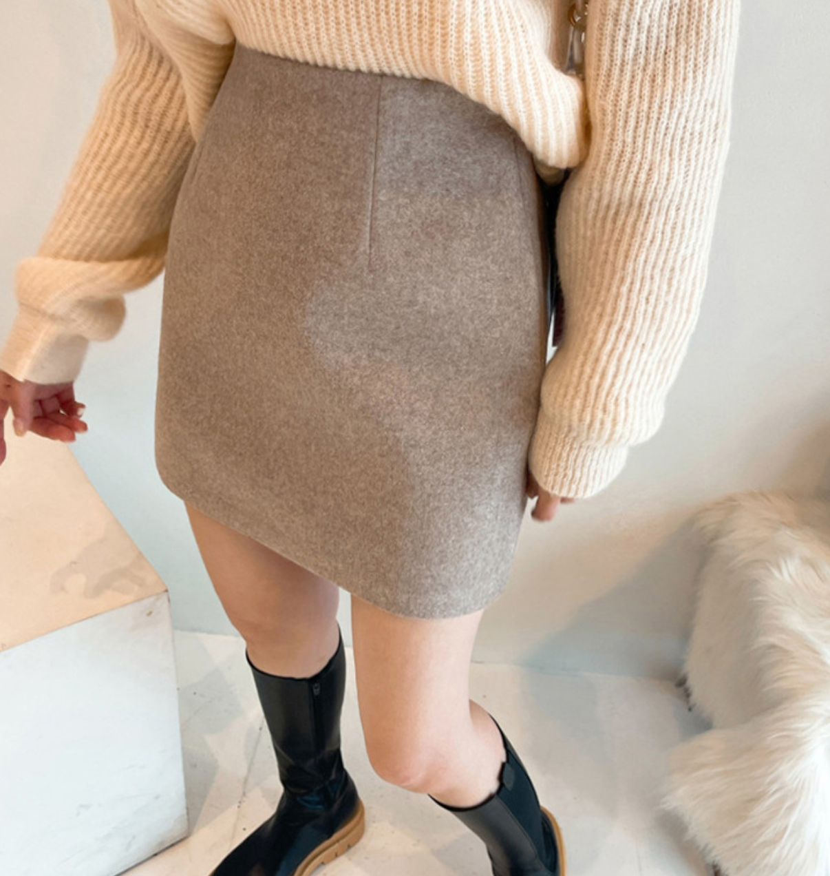 ウールミニタイトスカート