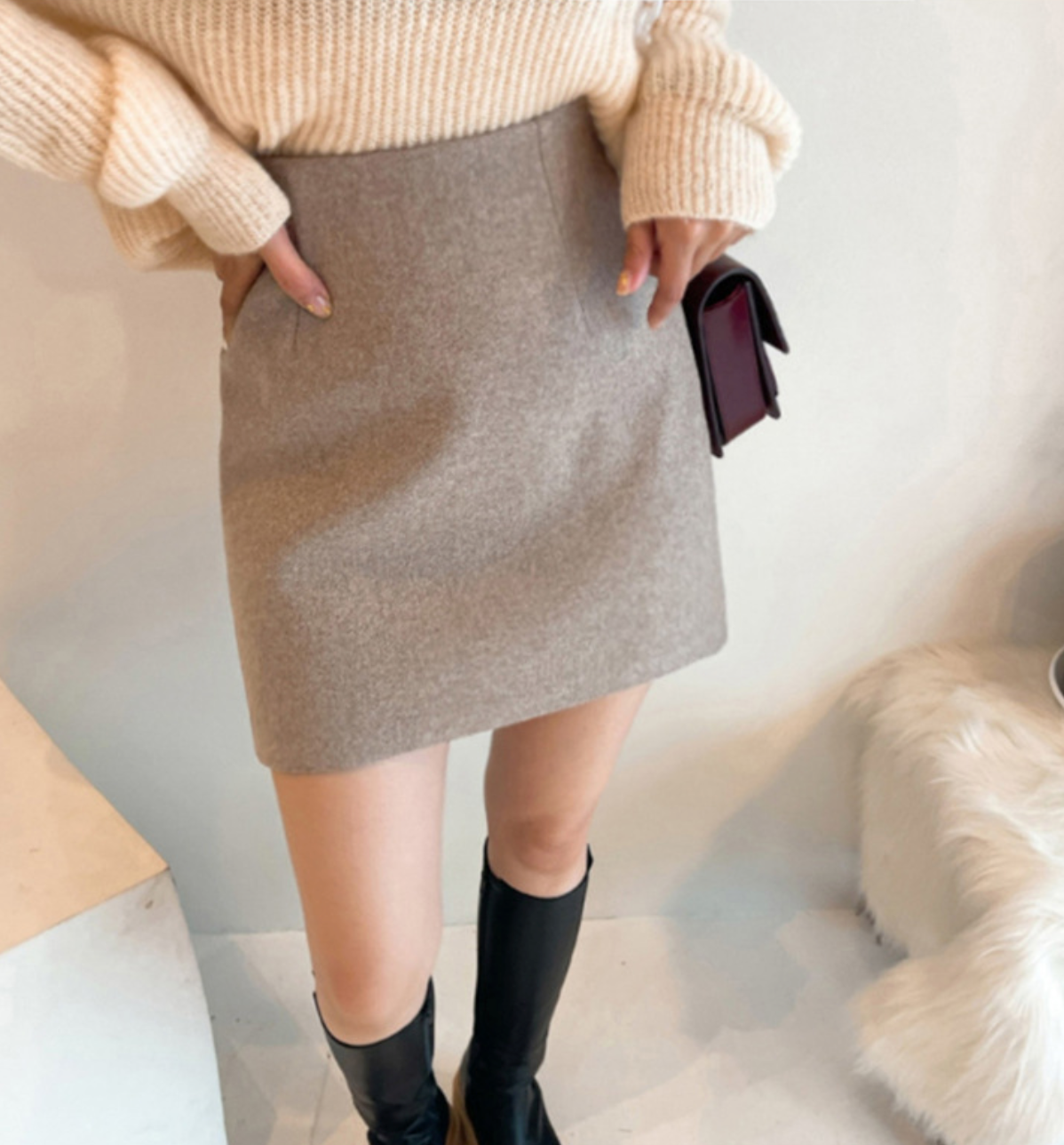 ウールミニタイトスカート
