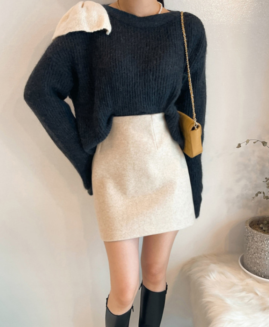 ウールミニタイトスカート