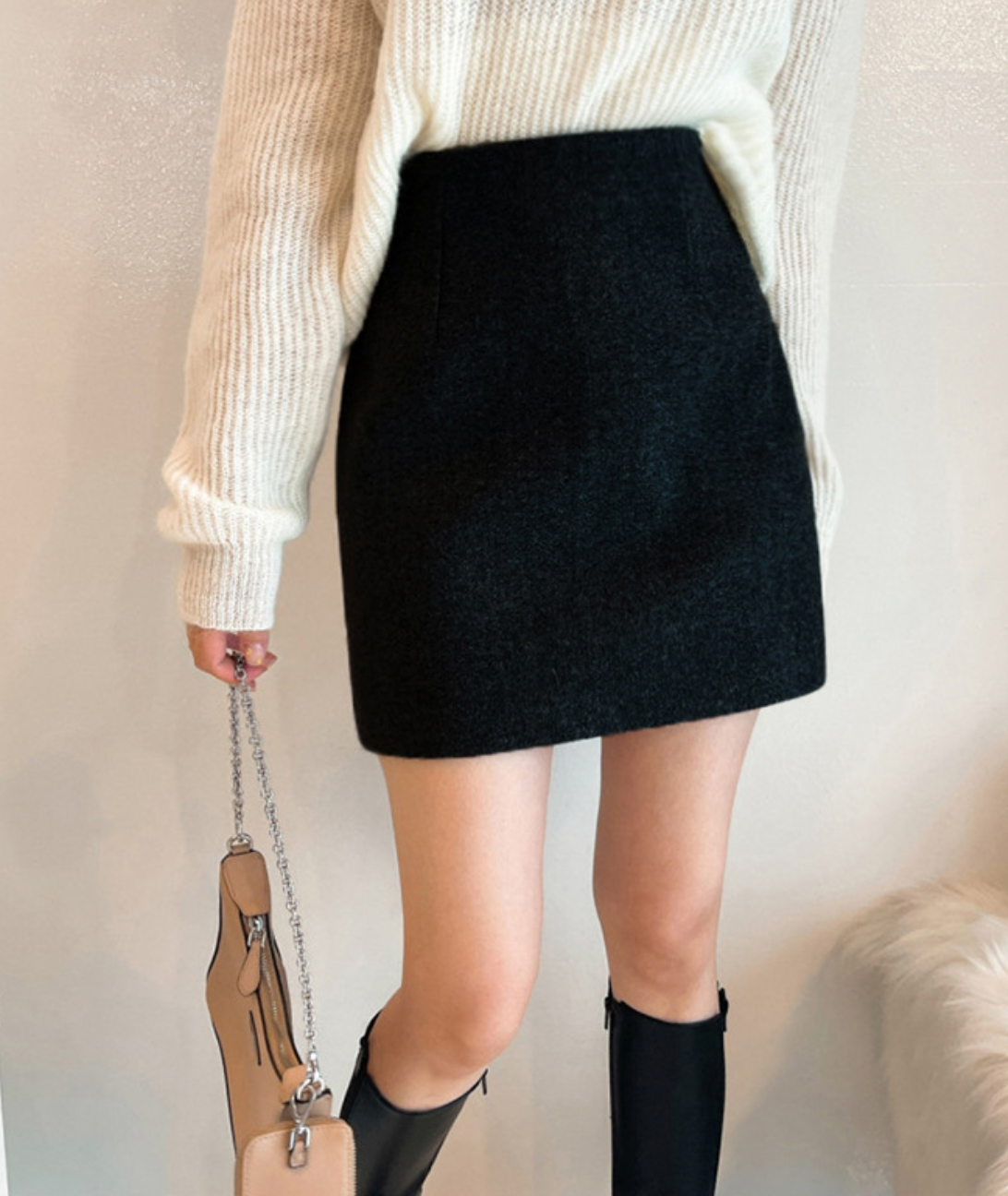 ウールミニタイトスカート