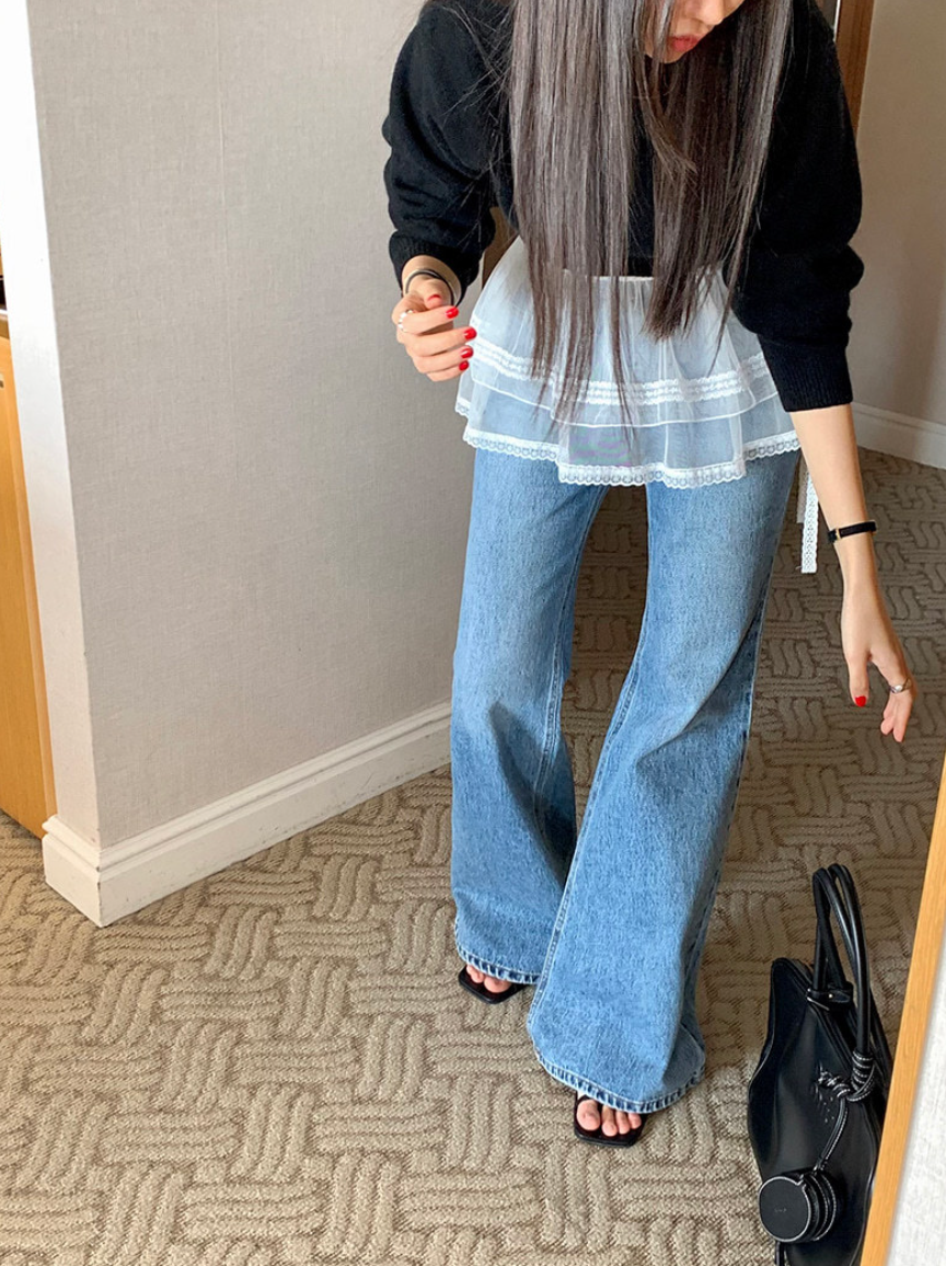 シアーレースティアードラップスカート