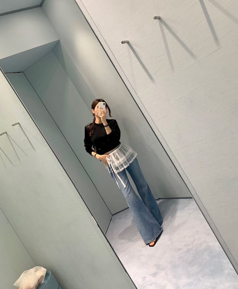 シアーレースティアードラップスカート