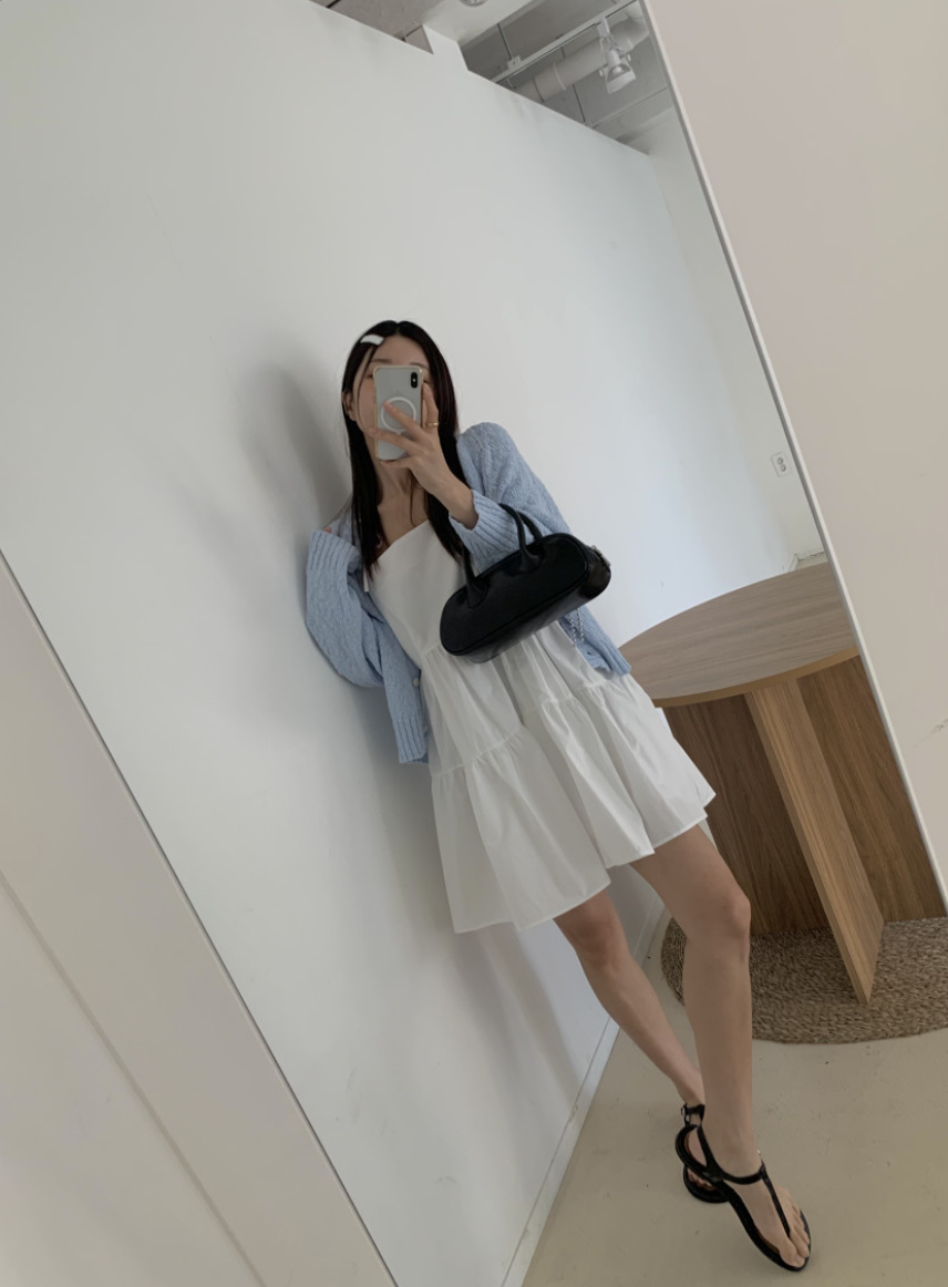 リボンショルダーティアードチュニック