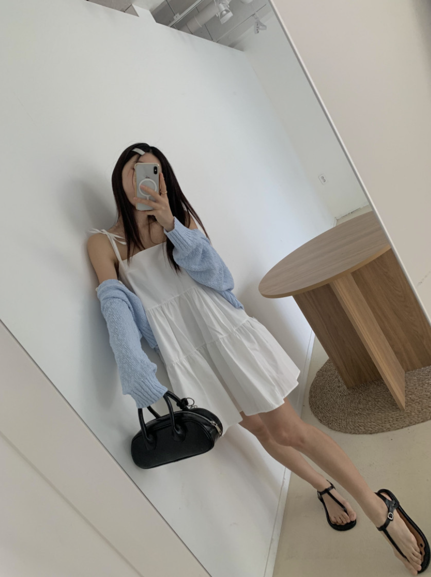 リボンショルダーティアードチュニック