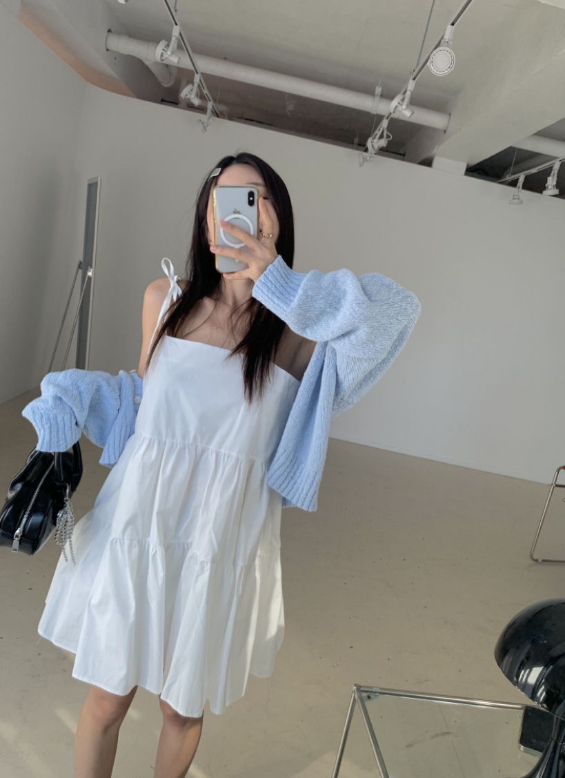 リボンショルダーティアードチュニック