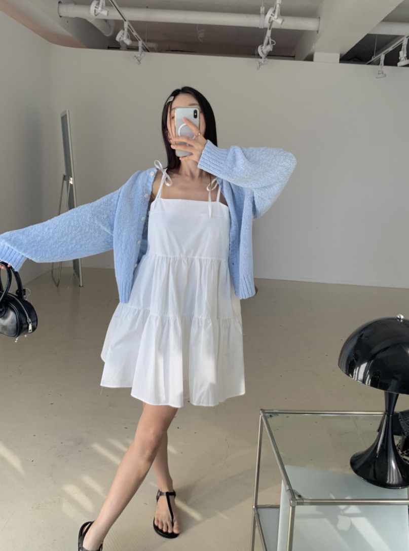 リボンショルダーティアードチュニック