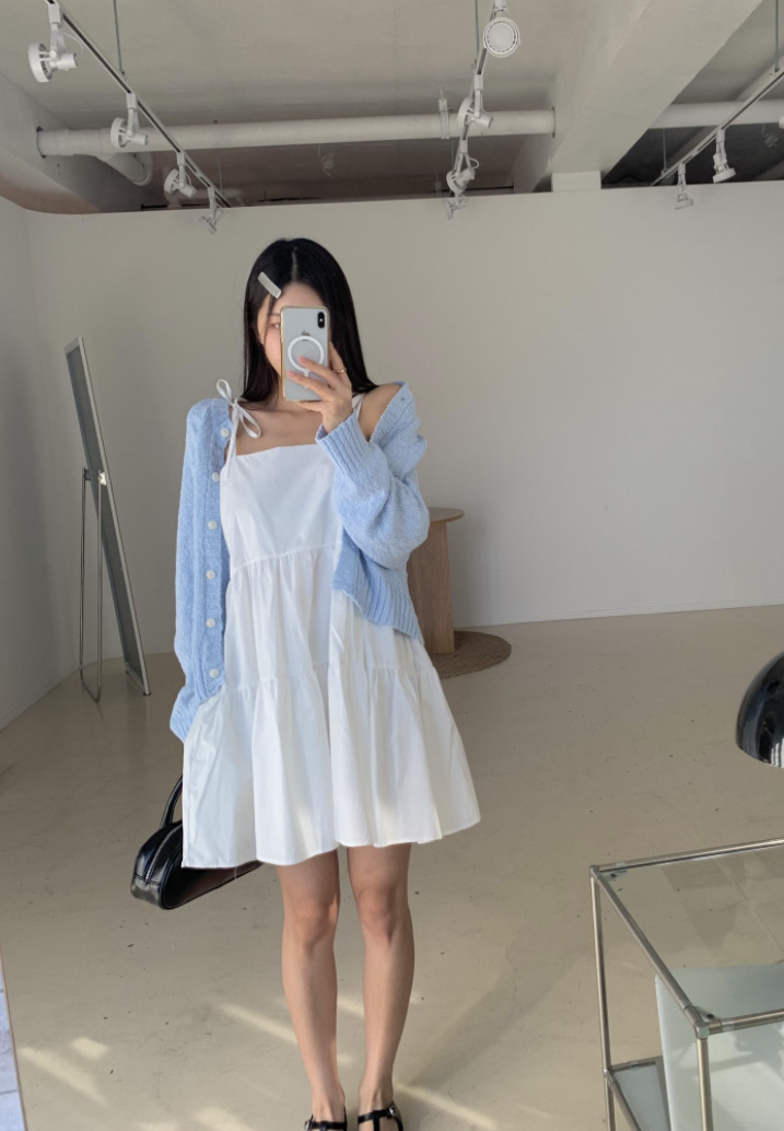 リボンショルダーティアードチュニック