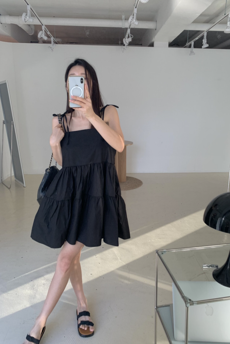 リボンショルダーティアードチュニック