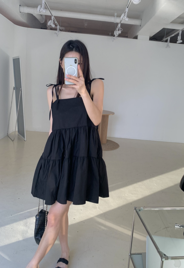 リボンショルダーティアードチュニック