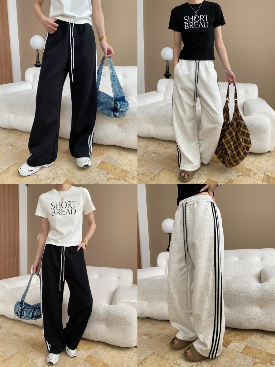 サイドラインスウェットワイドパンツ