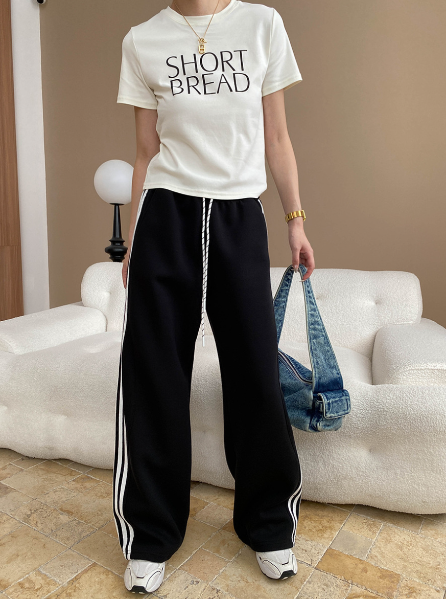 サイドラインスウェットワイドパンツ