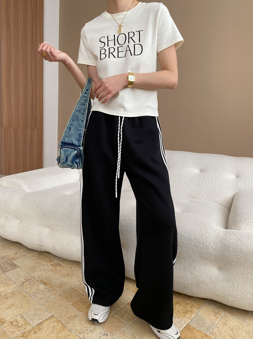 サイドラインスウェットワイドパンツ