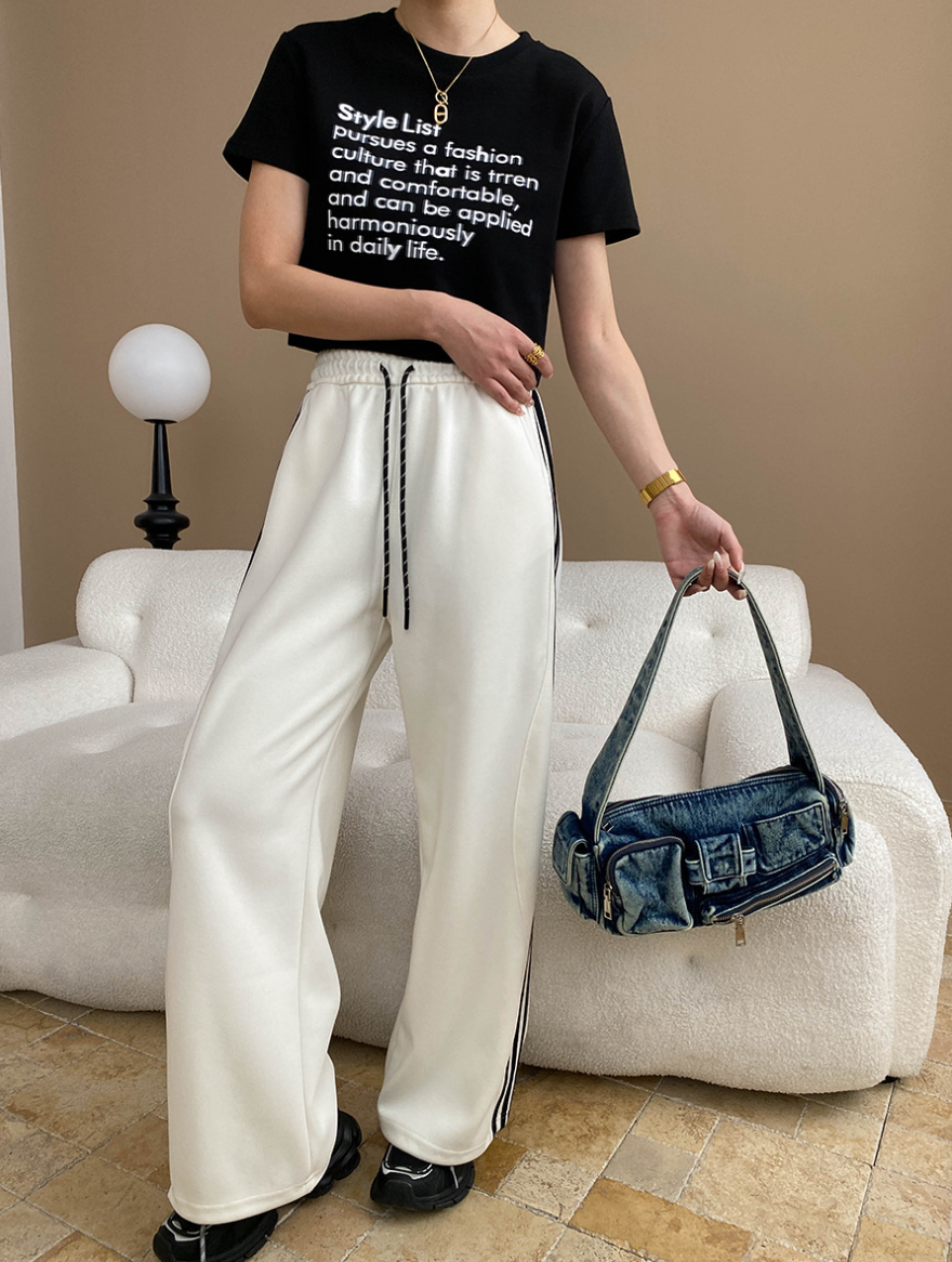 サイドラインスウェットワイドパンツ