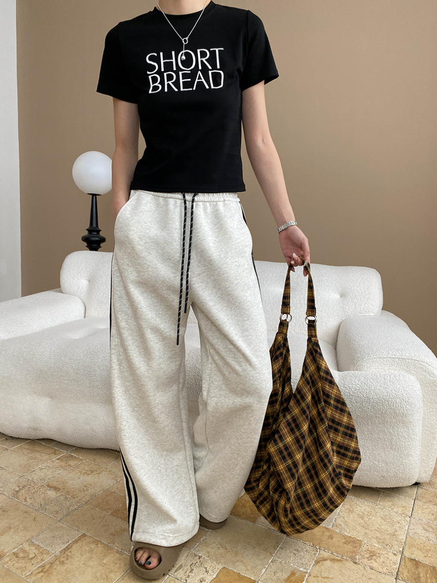 サイドラインスウェットワイドパンツ