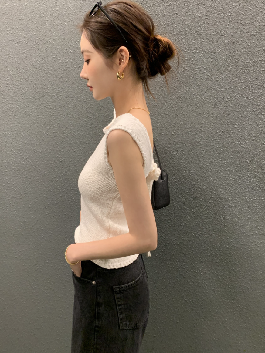 バックリボンニットタンクトップ