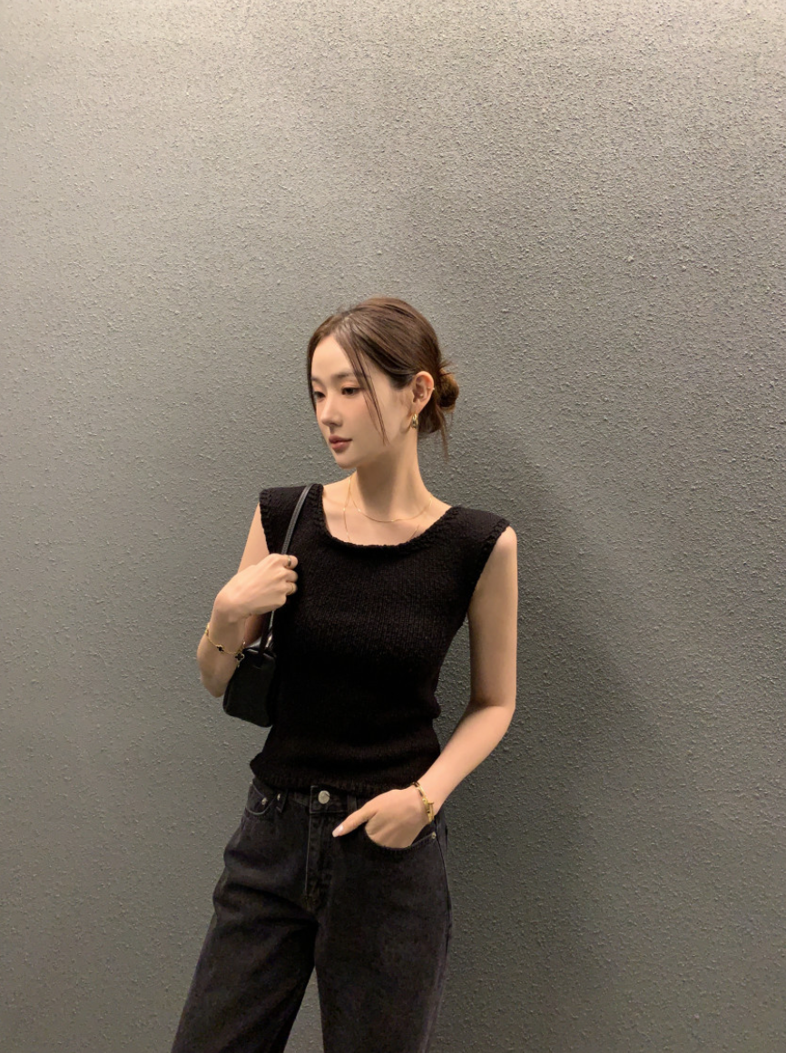 新作【即納 6/5(金)12:00~販売START】バックリボンニットタンクトップ