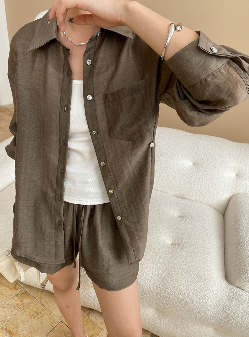 シアーリラックスシャツセットアップ