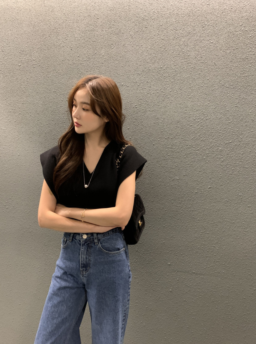 週末限定2BUY10%OFF|《グレー新色追加》【即納】Vネックニットベスト