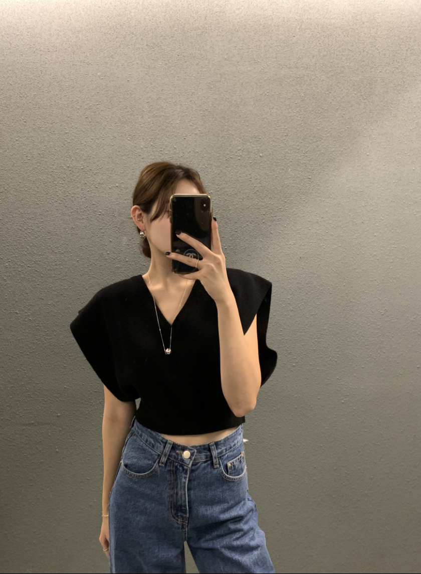 週末限定2BUY10%OFF|《グレー新色追加》【即納】Vネックニットベスト
