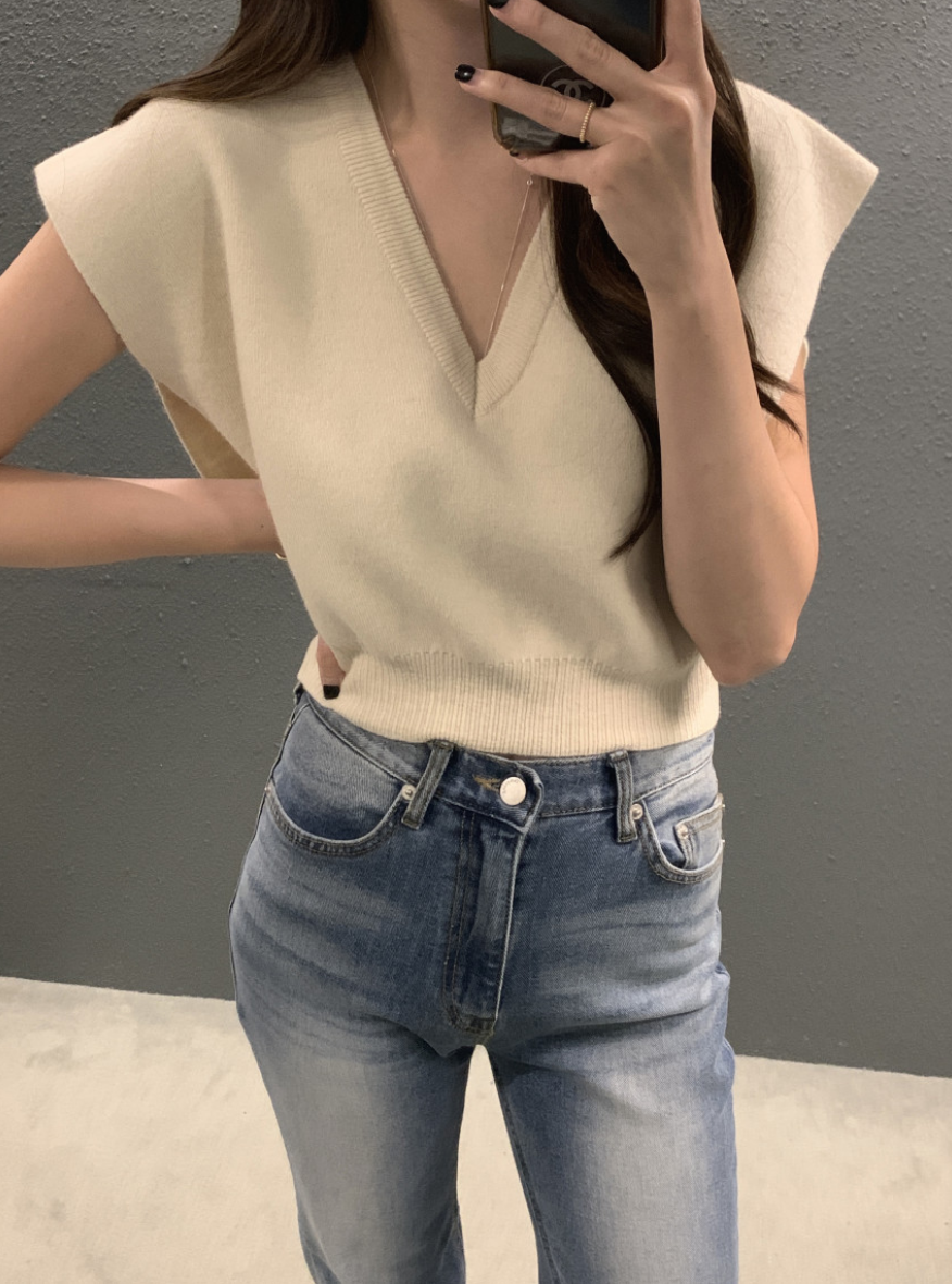 週末限定2BUY10%OFF|《グレー新色追加》【即納】Vネックニットベスト