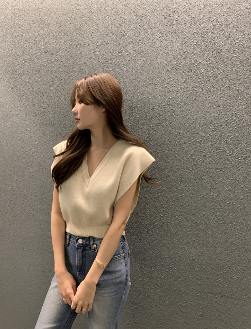 週末限定2BUY10%OFF|《グレー新色追加》【即納】Vネックニットベスト