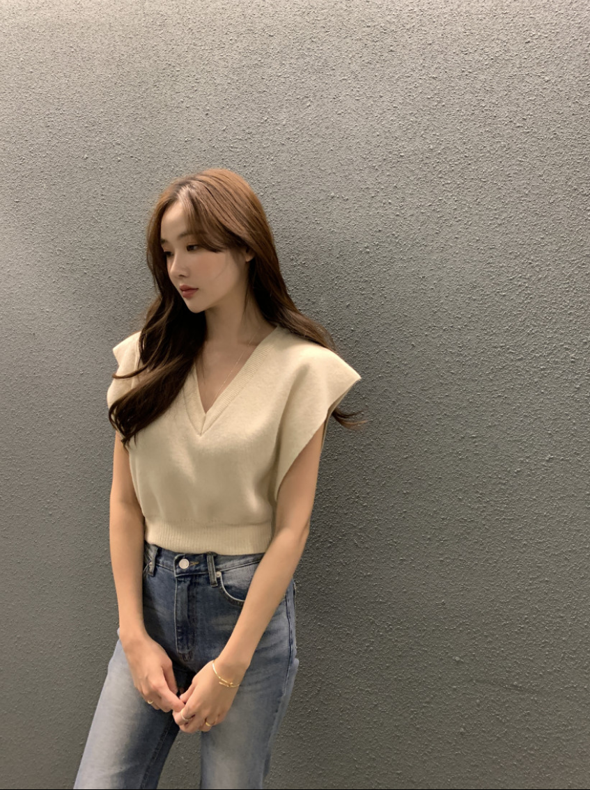 週末限定2BUY10%OFF|《グレー新色追加》【即納】Vネックニットベスト