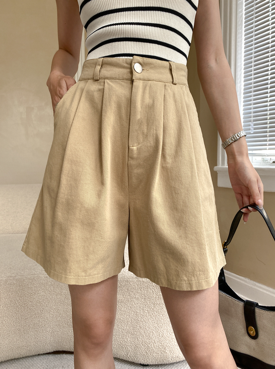 ハイウエストタックショートパンツ