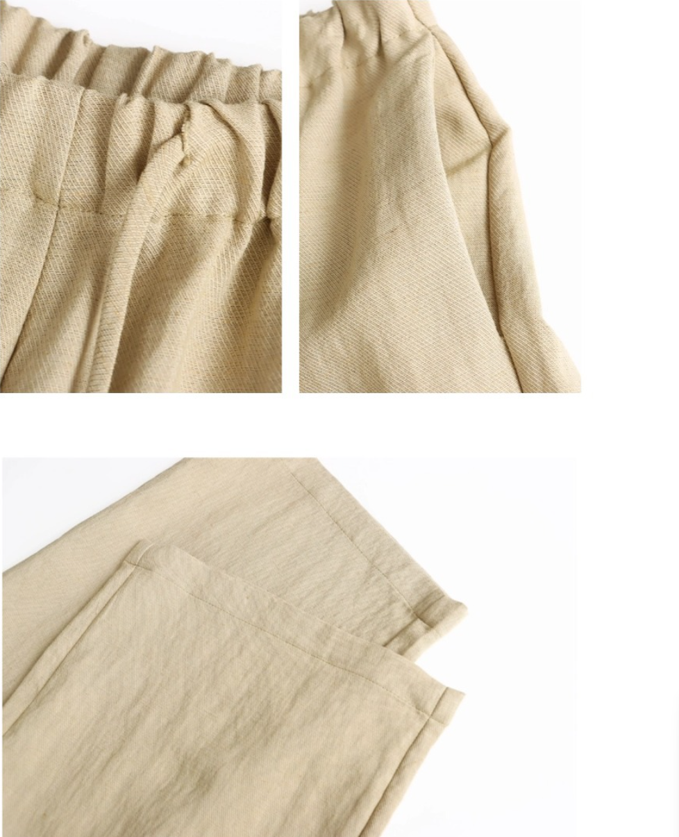 リネン混ワイドパンツ