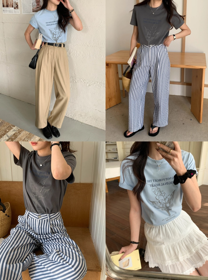 ボタニカルプリントTシャツ