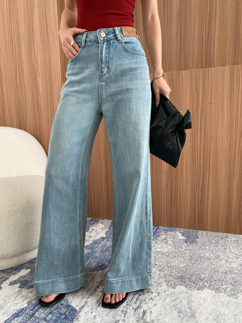 ハイウエストワイドデニムパンツ